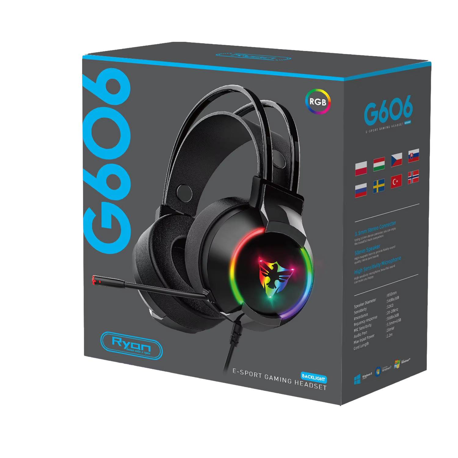TECNOMAYORISTA DIADEMA GAMER CON LUZ RGB G606 1 